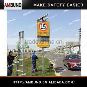 Solar Solar Power Speed Radar Sign LED Display Speed Limit Sign Warning Detector Radar Speed Sign thumbnail-1