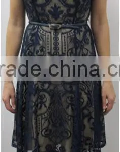 Cap Sleeve Lace With Belt Dress thumbnail-1