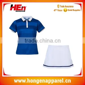 Personalized Sexy Girls Tennis Wear Lycra Custom Sublimation /tennis Polo Stripe Sport Dress thumbnail-1