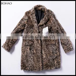 2017 New Fashion Thick Leopard Fake Fur Coat Women thumbnail-2