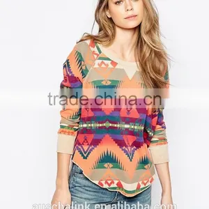 2016 Hot Sale Lady 100%cotton All Over Printed Sweatshirt thumbnail-1