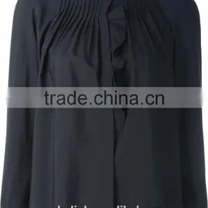 Hot Sale Nice Design Women Executive Pleated Silk Shirts 2016 thumbnail-4
