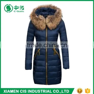 Top Quality Winter Windproof Warm Women Duck Down Coat With Fur Collar thumbnail-5