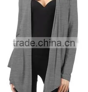 Plus Size Women Clothing Stretch Fabric Draping Long Sleeve Open Cardigan 2016 Women thumbnail-1