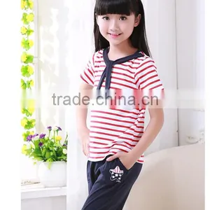 Custom Cotton and Polyester Blend Simple Pattern OEM Design Strip Kids Sport School Uniforms Wholesale thumbnail-6
