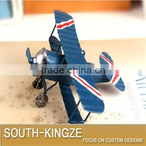 Vintage Decoration Iron Metal Airplane Display Model thumbnail-1