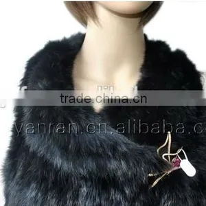 YRFUR YR016 Various Color Available Fur Vest/Cropped Hand Knit Rabbit Fur Vest thumbnail-4
