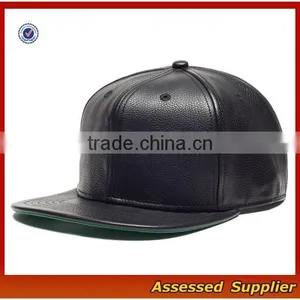 SNB035 Custom Black Leather Snapback Hat Wholesale thumbnail-1