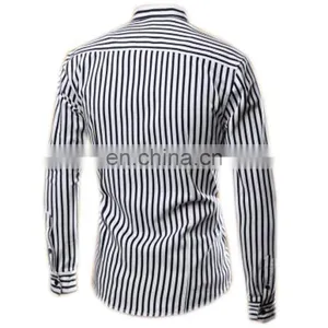 Fashion Slim Fit Stripe Men Dress Shirt for White Collar in ShenZhen thumbnail-3
