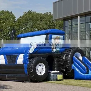 TRACTEUR AVEC TOBOGGAN CANONS A BOULES GONFLABLE thumbnail-1