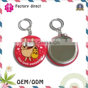 Custom Logo Printed Promotional Keychain Mirror thumbnail-2