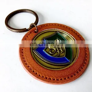 Custom Leather Keychain Zinc Alloy Material Leather Sealed Edge Keychain thumbnail-2