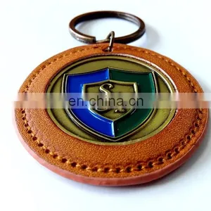 Custom Leather Keychain Zinc Alloy Material Leather Sealed Edge Keychain thumbnail-4
