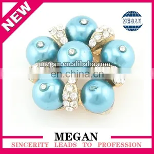 Wholesale Flower Pearl Rhinestone Button Flat Back thumbnail-5