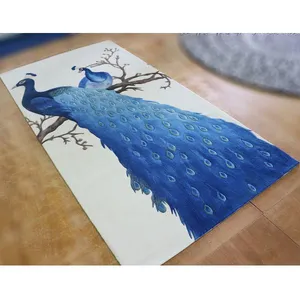 Beautiful Peacock Pattern Rug For Living Room Decor Carpet thumbnail-3