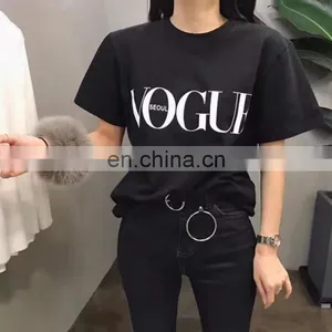 Explosive European and American Women's Vogue Letter Printing Loose Short-sleeved T-shirt Blouse thumbnail-2