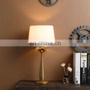 Creative Design Coconut Trees Shape Custom Cheap Bedroom Nightstand Vintage Table Lamp Resin thumbnail-1