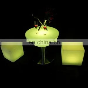 PE Plastic Led Bar Cube Chairs,illuminated Cube Stool,plastic Led Cube Seating thumbnail-3