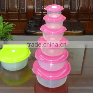 Popular 6 Pcs Set Round Plastic Food Storage Container thumbnail-2
