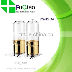 Two Tanks Gold Color Stainless Steel Buffet Fruit Juice Dispenser thumbnail-1