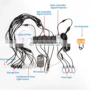 Led Car Ambient Mood Light Interior Backlight Rgb Optical Fiber Decorative Door Bowl Foot Dashboard Storage Box Atmosphere Lamp thumbnail-2