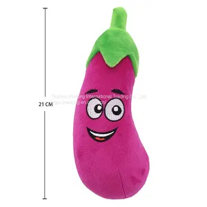 Bite Resistant Custom Interactive Eggplant Plush Pet Chew Squeaky Dog Toys thumbnail-2