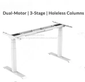 Dual Motor Electric Height Adjustable Desk Sit Stand Holeless Column Design thumbnail-1