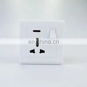 Hot Selling White Senior Copper Power Indicator UK Standard Socket 1G 15A Socket With Neon Yaki Wall Switch Socket thumbnail-5