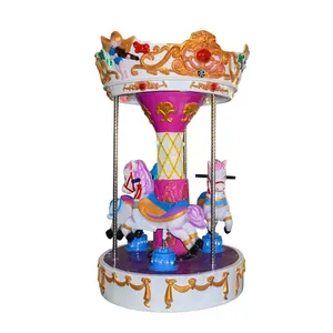 Pink Horse Playground Kids Kiddie Rotating Horses Ride Park Games Carousel For Child thumbnail-1