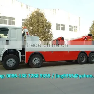 SINO HOWO 8*4 Heavy Duty Rotator Tow Truck,60-80T Wrecker Towing Truck With Hydraulic Control System thumbnail-1