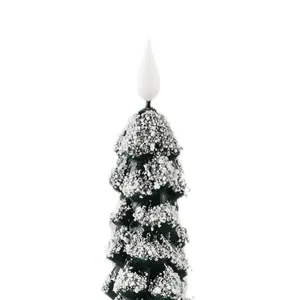 3D Wick Wax Christmas Tree Long Warm White Remote Flameless Led Taper Candles With Remote Control thumbnail-4