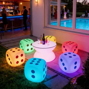 Portable Modern Design Plastic Remote Control Colors Changing Led Illuminated Bar Table Chair Outdoor Event Party Club Furniture thumbnail-5
