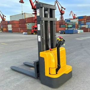 2000kg 1000kg 1500kg New Full Electric Semi Electric Portable Stacker Pallet Forklift Self Lifting Stacker thumbnail-1
