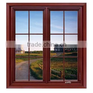 High Quality Waterproof Wood Double Glass Windows / Window Grill Design thumbnail-4