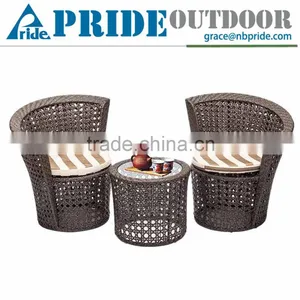 3PCS/SET Garden Outdoor Rattan Coffee Office Dining Table And Chair Tunisia Price For Restaurant thumbnail-1