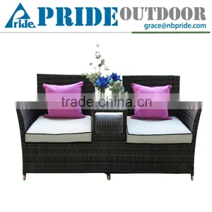 Classical New Design Outdoor Leisure Double Couple Cushions For Cheap Wicker Rattan Chair thumbnail-1