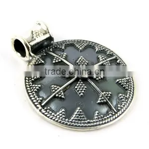 Rava Work Oxidized Plain Silver 925 Sterling Silver Pendant thumbnail-1
