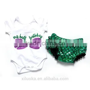 Mermaid Children Summer Boutique Girls Outfits Clothing Sets thumbnail-2
