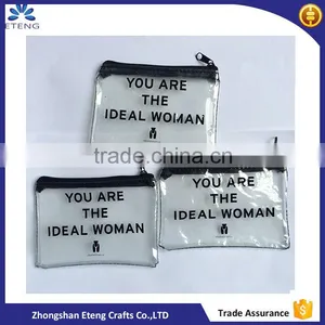Promotion Transparent Plastic Stitching Black Zipper Bag With Printed Your Own Logo Supplier's Choice thumbnail-1
