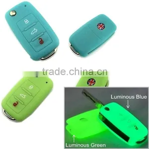 Luminous Silicone Car Remote Key Cover Case Shell for VW thumbnail-1