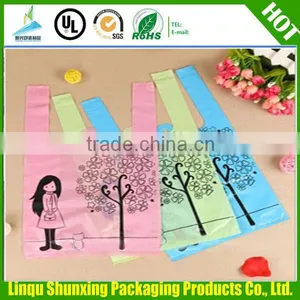 100% EN1343 2ASTM D6400 Cornstarc Hbiodegradable T Shirt Bag thumbnail-6