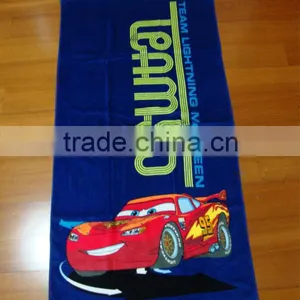 100% Cotton Car Pattern Reactive Printed Velour Beach Towel thumbnail-1