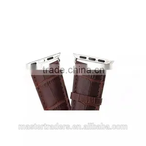 Cheap Crocodile Grain Genuine Leather Watch Band Wrist Strap For 38MM Apple Watch MT-3566 thumbnail-5