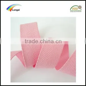 Shijiazhuang Longai Hotsale High-class Herringbone Polyester Garment Woven Webbing thumbnail-1