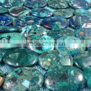 Bulk Wholesale Natural Chrysocolla Oval Cut Flat Gemstone thumbnail-1