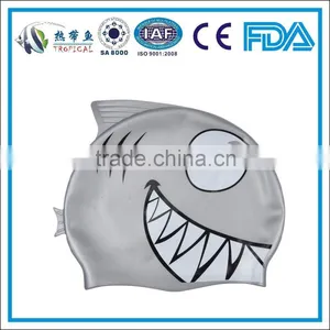 Custom Shark Design Kids Silicone Swimming Cap,retail Summer Silicone Swimming Cap,cartoon Silicone Swim Cap thumbnail-1