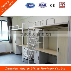Modern Cheap School Furniture Metal Dormitory Bed With Computer Desk And Cabinet thumbnail-5