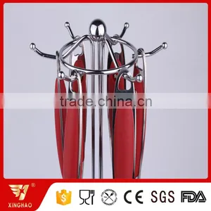 6 Pcs 3 MM Thick Cooking Utensil Set With Red Silicone Handle thumbnail-4