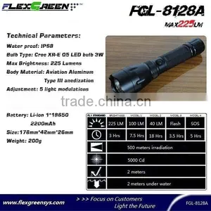 Rechargable 18650 Battery Cree Q5 180 Lumen Led Flashlight thumbnail-2