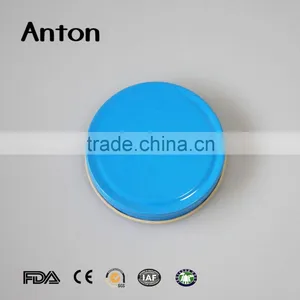 Custom Metal Cap Light Blue Tinplate Caps for Glass Jar thumbnail-1